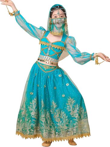 ZYACTU Girls Aladdin Jasmine Princess Dress Up Party Costume Belly Dance Halloween Costumes in Saudi Arabia
