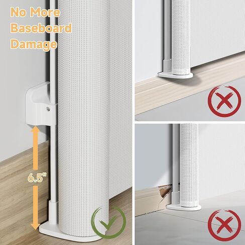 Retractable Baby Gate,55" Wide x 34" Tall Mesh Safety Gate for Dogs & Babies, Indoor/Outdoor Use for Stairs, Doorways, Hallways,Easy Installation Mesh Gate Drill/Non-Drill Installations in Saudi Arabia
