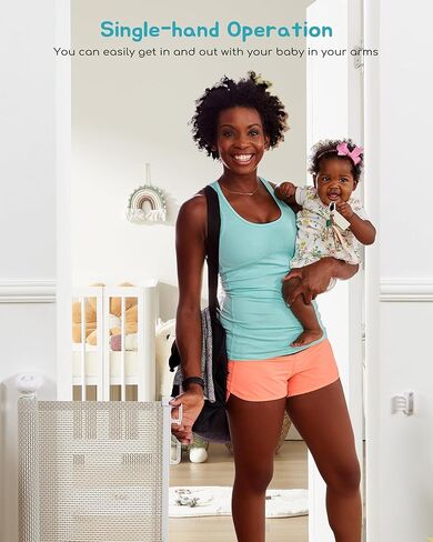 بوابة أطفال قابلة للسحب، شبكة رائعة من الروطان، بطول 81.28 سم، وتمتد حتى عرض 137.16 سم، بوابة للكلاب للسلالم والمدخل والممر وسياج الحيوانات الأليفة الداخلي والخارجي، تصميم يمكن المرور من خلاله بدون شريط سفلي، بيج in Kuwait