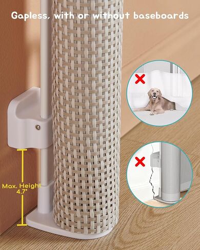 بوابة أطفال قابلة للسحب، شبكة رائعة من الروطان، بطول 81.28 سم، وتمتد حتى عرض 137.16 سم، بوابة للكلاب للسلالم والمدخل والممر وسياج الحيوانات الأليفة الداخلي والخارجي، تصميم يمكن المرور من خلاله بدون شريط سفلي، بيج in Kuwait