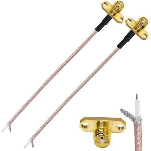 TUOLNK SMA Flange to PCB Solder Pigtail SMA Female 2 Hole Panel Mount to PCB Welding WiFi Antenna Extension RG316 6inch(15cm) Soldering Coaxial Coax Cable 2 Pack in Saudi Arabia