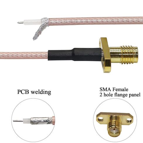 TUOLNK SMA Flange to PCB Solder Pigtail SMA Female 2 Hole Panel Mount to PCB Welding WiFi Antenna Extension RG316 6inch(15cm) Soldering Coaxial Coax Cable 2 Pack in Saudi Arabia