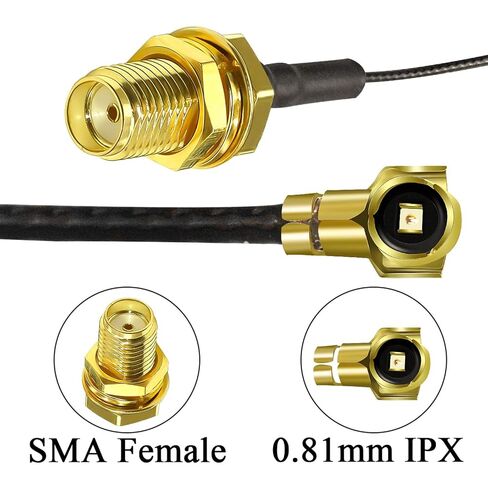 10 قطع من كابلات IPX IPEX-1 U.FL إلى SMA أنثى ذيل هوائي Wi-Fi محورية منخفضة الخسارة، 6 بوصات (15 سم) in Saudi Arabia