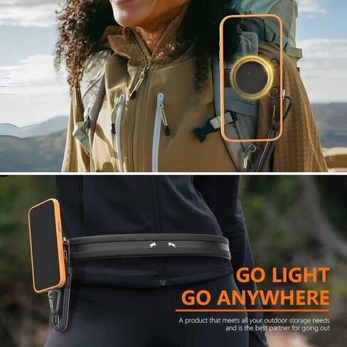 Upgraded N52 Magnetic Phone Holder with Universal Elastic Running Belt for Backpacks/Waist Bag Travel, Hiking, Rock Climbing, and Photography, Fits Phones, Keys, and Credit Cards in Saudi Arabia