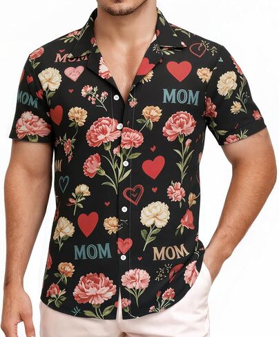 XPIZH Hawaiian Shirt for Men Short Sleeve Button Down Shirt Tropical Print Casual Shirt for Beach Vacation Summer Party in Saudi Arabia