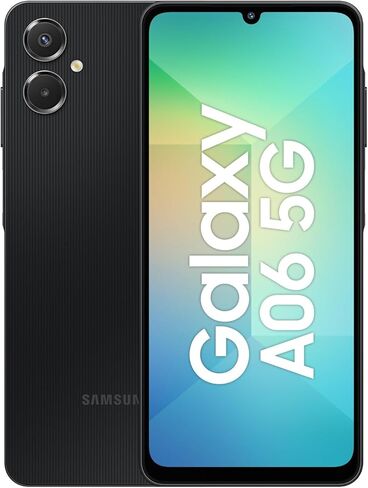 سامسونج جالاكسي A06 5G | 128 جيجابايت، 2025 | IP54 مقاوم للرذاذ، شاشة 6.7 بوصة 90 هرتز، Android 15، مصنع الطراز الدولي مفتوح للعالم، T-Mobile، Metro | حزمة شاحن سريع 20 وات، أسود in Kuwait