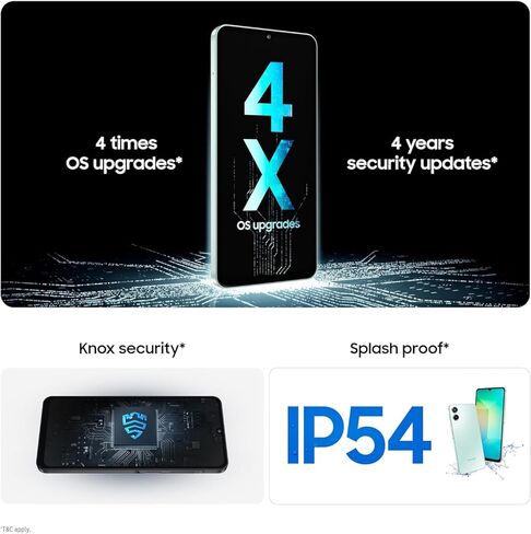 سامسونج جالاكسي A06 5G | 128 جيجابايت، 2025 | IP54 مقاوم للرذاذ، شاشة 6.7 بوصة 90 هرتز، Android 15، مصنع الطراز الدولي مفتوح للعالم، T-Mobile، Metro | حزمة شاحن سريع 20 وات، أسود in Kuwait