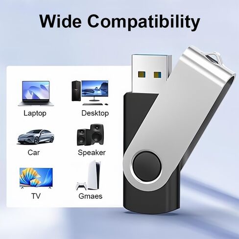 64GB USB Flash Drive, USB 2.0 Thumb Drives Jump Drive, High Capacity Memory Stick for Data Storage & Transfer, Black in Saudi Arabia