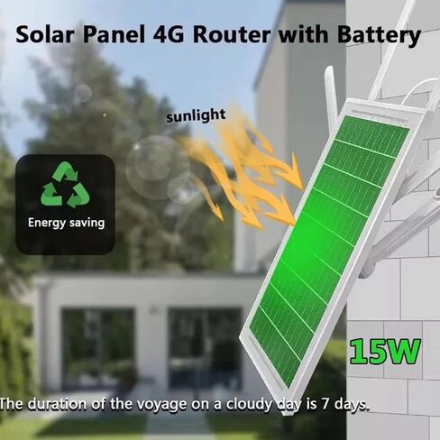 جهاز توجيه مودم 4G LTE يعمل بالطاقة الشمسية، نقطة اتصال واي فاي خارجية IP66 مع لوحة شمسية 15 وات لكاميرات أمان RV وشبكات المعدات (إصدار الولايات المتحدة) in Kuwait