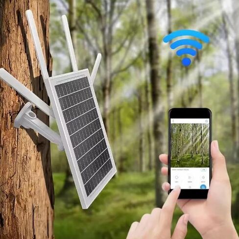 جهاز توجيه مودم 4G LTE يعمل بالطاقة الشمسية، نقطة اتصال واي فاي خارجية IP66 مع لوحة شمسية 15 وات لكاميرات أمان RV وشبكات المعدات (إصدار الولايات المتحدة) in Kuwait