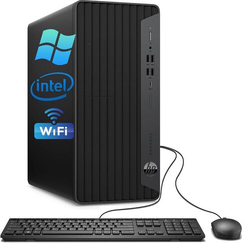 كمبيوتر HP ProDesk 600 G6 Tower Desktop Computer MT PC، Intel i5-10500، 256GB SSD، 16GB RAM، Windows 11 Pro، Wi-Fi + Bluetooth، لوحة المفاتيح والماوس، كمبيوتر Minitower المنزلي أو المكتبي (متجدد) in Kuwait