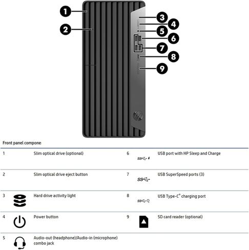 كمبيوتر HP ProDesk 600 G6 Tower Desktop Computer MT PC، Intel i5-10500، 256GB SSD، 16GB RAM، Windows 11 Pro، Wi-Fi + Bluetooth، لوحة المفاتيح والماوس، كمبيوتر Minitower المنزلي أو المكتبي (متجدد) in Kuwait