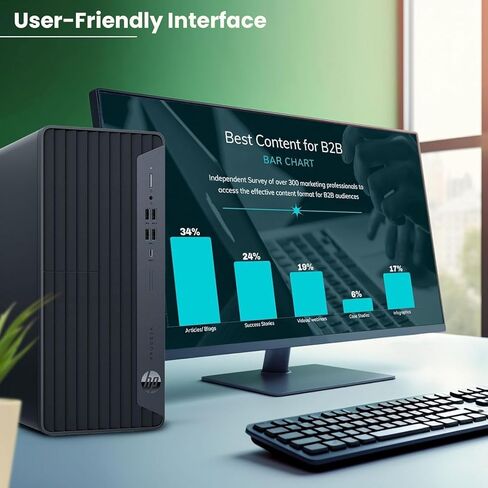 كمبيوتر HP ProDesk 600 G6 Tower Desktop Computer MT PC، Intel i5-10500، 256GB SSD، 16GB RAM، Windows 11 Pro، Wi-Fi + Bluetooth، لوحة المفاتيح والماوس، كمبيوتر Minitower المنزلي أو المكتبي (متجدد) in Kuwait