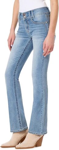 بنطلون جينز للنساء من WallFlower Luscious Curvy Bootcut متوسط ​​الارتفاع Insta Stretch Denim Juniors، Audrey، 18 Plus in Saudi Arabia