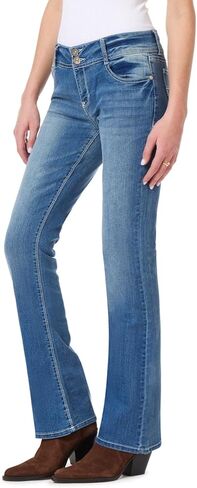 بنطلون جينز للنساء من WallFlower Luscious Curvy Bootcut متوسط ​​الارتفاع Insta Stretch Denim Juniors، Audrey، 18 Plus in Saudi Arabia
