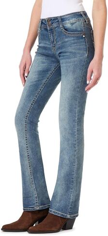 بنطلون جينز للنساء من WallFlower Luscious Curvy Bootcut متوسط ​​الارتفاع Insta Stretch Denim Juniors، Audrey، 18 Plus in Saudi Arabia