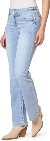 بنطلون جينز للنساء من WallFlower Luscious Curvy Bootcut متوسط ​​الارتفاع Insta Stretch Denim Juniors، Audrey، 18 Plus in Saudi Arabia