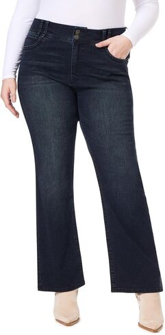 بنطلون جينز للنساء من WallFlower Luscious Curvy Bootcut متوسط ​​الارتفاع Insta Stretch Denim Juniors، Audrey، 18 Plus in Saudi Arabia