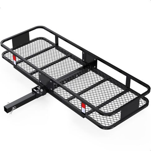 FORWODE 60x20x6 Hitch Cargo Carrier for 2 Inch Receiver, 500LB Capacity Hitch Mount Cargo Rack Carrier, Folding Hitch Cargo Basket with Antirust Coat in Saudi Arabia