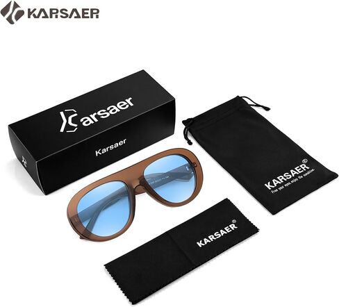 KARSAER 2 Pcs Retro Aviator Chunky Sunglasses for Women Men 70s Trendy Chic UV400 Sun Glasses in Saudi Arabia