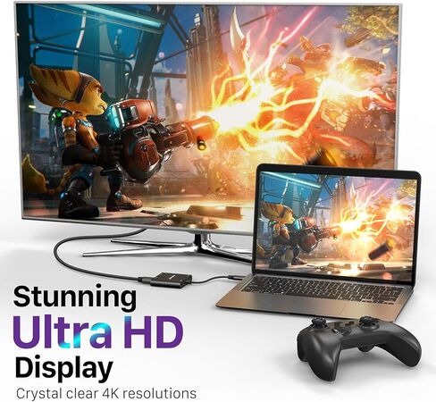 محول Fosmon USB C إلى HDMI مزدوج، مقسم HDMI 4 في 1 للشاشات المزدوجة، شاشة ممتدة مع شاحن PD 100 وات، يدعم 4K عند 60 هرتز وثنائي 4K عند 30 هرتز لجهاز MacBook Air/Pro، Dell XPS، السطح، الكمبيوتر اللوحي المحمول in Kuwait