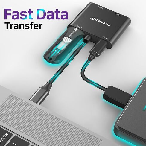 محول Fosmon USB C إلى HDMI مزدوج، مقسم HDMI 4 في 1 للشاشات المزدوجة، شاشة ممتدة مع شاحن PD 100 وات، يدعم 4K عند 60 هرتز وثنائي 4K عند 30 هرتز لجهاز MacBook Air/Pro، Dell XPS، السطح، الكمبيوتر اللوحي المحمول in Kuwait