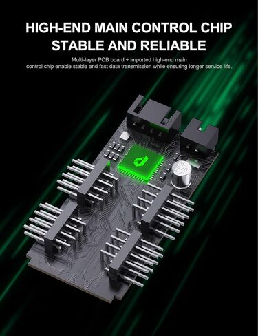 Internal USB 2.0 Hub 9-Pin 1 to 4 Motherboard USB Hub with SATA Power & Magnetic Backplate Support ARGB PWM Fans LCD Liquid Cooler & Custom Loop Monitoring for PC Modders & Enthusiasts in Saudi Arabia
