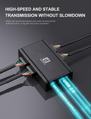 Internal USB 2.0 Hub 9-Pin 1 to 4 Motherboard USB Hub with SATA Power & Magnetic Backplate Support ARGB PWM Fans LCD Liquid Cooler & Custom Loop Monitoring for PC Modders & Enthusiasts in Saudi Arabia