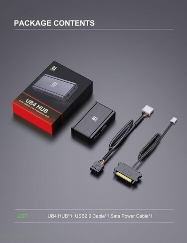 Internal USB 2.0 Hub 9-Pin 1 to 4 Motherboard USB Hub with SATA Power & Magnetic Backplate Support ARGB PWM Fans LCD Liquid Cooler & Custom Loop Monitoring for PC Modders & Enthusiasts in Saudi Arabia
