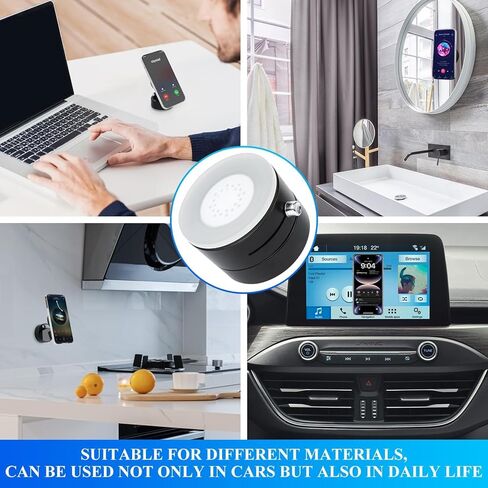 حامل هاتف سيارة مطور 2025، حامل هاتف مغناطيسي لشفط الهواء لهاتف iPhone 16 15 14 13 12 Pro Max الذكي، معدن سطح أملس لاسلكي محمول، زجاج، جدار، مرآة ونافذة سيارة، أسود in Kuwait