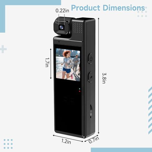 L9 Mini Body Camera, Night Vision, 180° Rotating Lens, Motion Detection, Portable Sports and WiFi Camera with Recording in Saudi Arabia