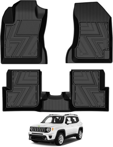 T TGBROS Floor Mats Custom Fit for 2014–2019 Toyota Corolla Sedan Accessories جميع الأحوال الجوية حماية TPE 2 صفوف أرضية بطانات مجموعة غير قابلة للانزلاق باللون الأسود in Kuwait