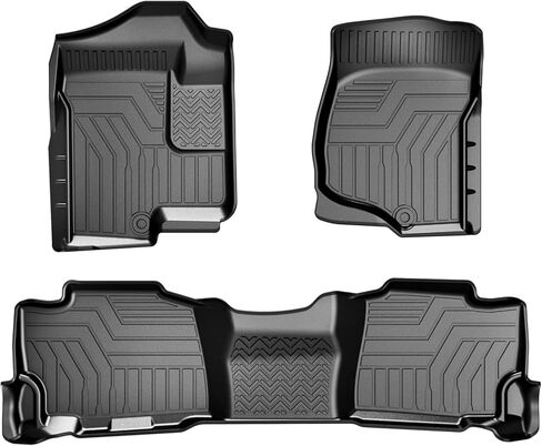 T TGBROS Floor Mats Custom Fit for 2014–2019 Toyota Corolla Sedan Accessories جميع الأحوال الجوية حماية TPE 2 صفوف أرضية بطانات مجموعة غير قابلة للانزلاق باللون الأسود in Kuwait
