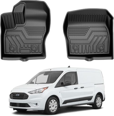 T TGBROS Floor Mats Custom Fit for 2014–2019 Toyota Corolla Sedan Accessories جميع الأحوال الجوية حماية TPE 2 صفوف أرضية بطانات مجموعة غير قابلة للانزلاق باللون الأسود in Kuwait