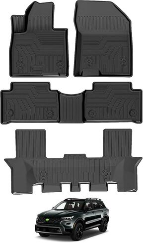 T TGBROS Floor Mats Custom Fit for 2014–2019 Toyota Corolla Sedan Accessories جميع الأحوال الجوية حماية TPE 2 صفوف أرضية بطانات مجموعة غير قابلة للانزلاق باللون الأسود in Kuwait