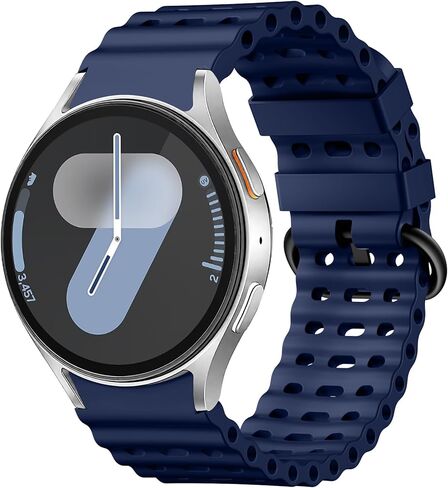 Sport Band for Samsung Galaxy Watch 7 5 4 6 FE 44mm 40mm/for Galaxy Watch 6/4 Classic 47mm 43mm 46mm 42mm/Watch 5 Pro 45mm, No Gap Breathable Soft Silicone Strap 20mm Replacement Men Women, Black in Saudi Arabia
