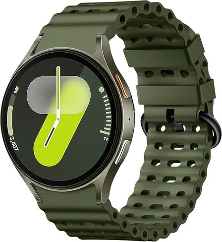 Sport Band for Samsung Galaxy Watch 7 5 4 6 FE 44mm 40mm/for Galaxy Watch 6/4 Classic 47mm 43mm 46mm 42mm/Watch 5 Pro 45mm, No Gap Breathable Soft Silicone Strap 20mm Replacement Men Women, Black in Saudi Arabia