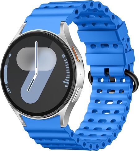 Sport Band for Samsung Galaxy Watch 7 5 4 6 FE 44mm 40mm/for Galaxy Watch 6/4 Classic 47mm 43mm 46mm 42mm/Watch 5 Pro 45mm, No Gap Breathable Soft Silicone Strap 20mm Replacement Men Women, Black in Saudi Arabia
