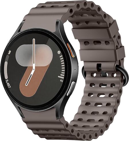 Sport Band for Samsung Galaxy Watch 7 5 4 6 FE 44mm 40mm/for Galaxy Watch 6/4 Classic 47mm 43mm 46mm 42mm/Watch 5 Pro 45mm, No Gap Breathable Soft Silicone Strap 20mm Replacement Men Women, Black in Saudi Arabia