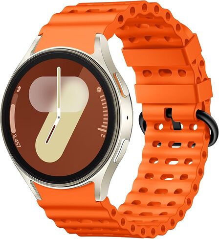 Sport Band for Samsung Galaxy Watch 7 5 4 6 FE 44mm 40mm/for Galaxy Watch 6/4 Classic 47mm 43mm 46mm 42mm/Watch 5 Pro 45mm, No Gap Breathable Soft Silicone Strap 20mm Replacement Men Women, Black in Saudi Arabia