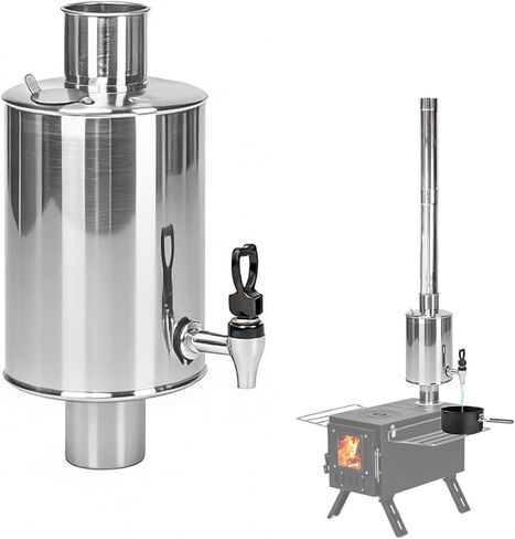 FireHiking Wood Stove Water Tank for 2.36" Stove Pipe Stainless Steel Camping Hot Tent Stove Water Tank Heater 3L in Saudi Arabia