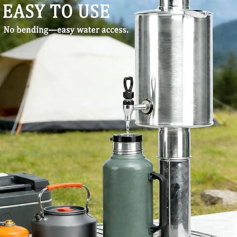 FireHiking Wood Stove Water Tank for 2.36" Stove Pipe Stainless Steel Camping Hot Tent Stove Water Tank Heater 3L in Saudi Arabia