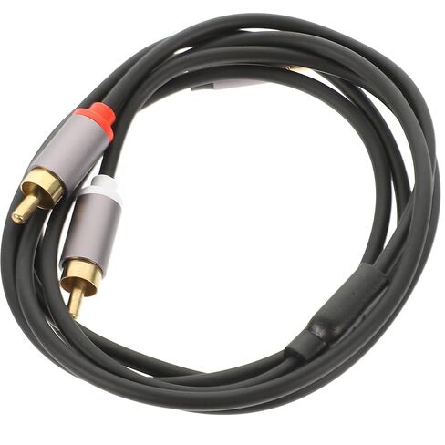 Dual RCA Audio Cable Iron Gray Stereo Connection Cord for Car Home Audio Systems Compatible with Smartphones Tablets Laptops Auxiliary Cord Transmission in Saudi Arabia