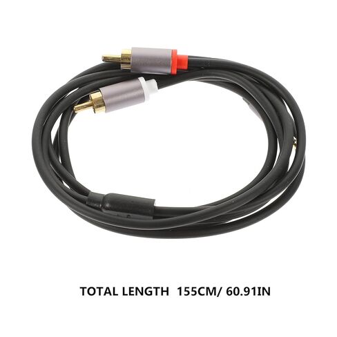 Dual RCA Audio Cable Iron Gray Stereo Connection Cord for Car Home Audio Systems Compatible with Smartphones Tablets Laptops Auxiliary Cord Transmission in Saudi Arabia