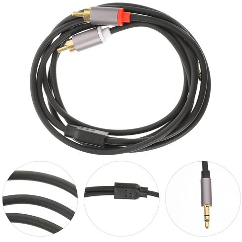 Dual RCA Audio Cable Iron Gray Stereo Connection Cord for Car Home Audio Systems Compatible with Smartphones Tablets Laptops Auxiliary Cord Transmission in Saudi Arabia
