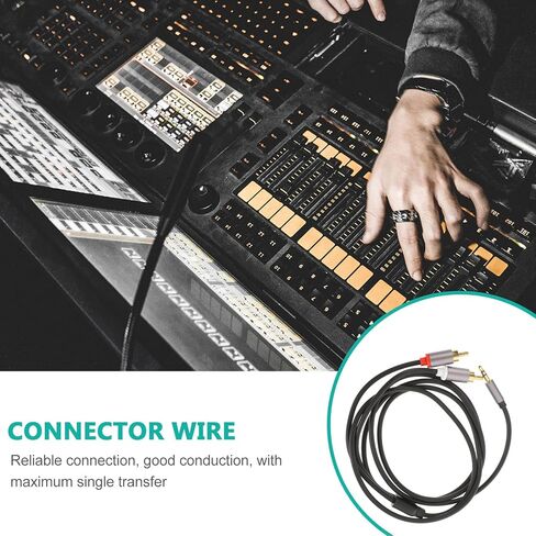 Dual RCA Audio Cable Iron Gray Stereo Connection Cord for Car Home Audio Systems Compatible with Smartphones Tablets Laptops Auxiliary Cord Transmission in Saudi Arabia