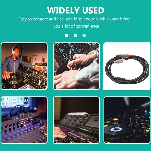 Dual RCA Audio Cable Iron Gray Stereo Connection Cord for Car Home Audio Systems Compatible with Smartphones Tablets Laptops Auxiliary Cord Transmission in Saudi Arabia