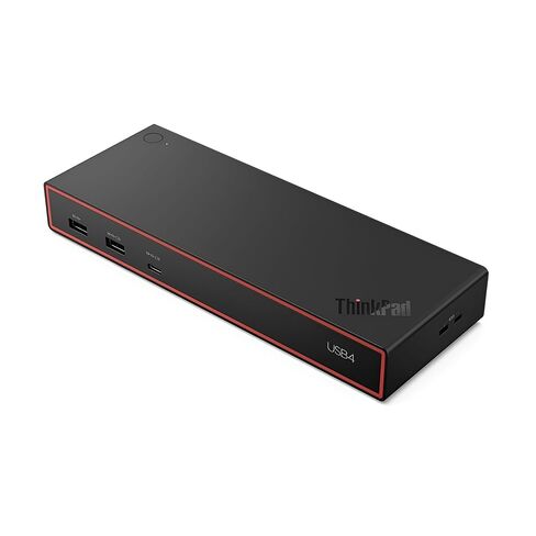 Lenovo ThinkPad USB4 Dock 5000، عرض نطاق ترددي 40 جيجابت في الثانية، توافق عالمي، شحن 65 وات، دعم شاشات متعددة، أسود in Saudi Arabia