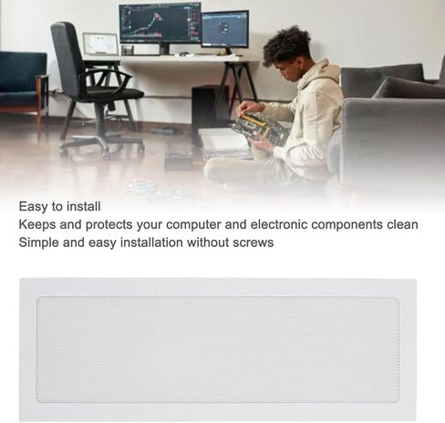 360mm x 120mm PC Case Dust Mesh Filter, PVC Computer PC Case Dust Proof Filter, Magnetic Frame Proof Covers for Computer Fan (White) in Saudi Arabia