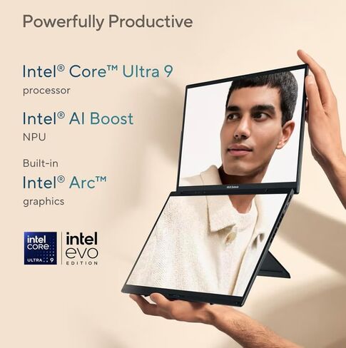 ASUS Zenbook Duo AI Powered 2-in-1 Laptop 14.0" Touchscreen OLED 2.8K Display (Intel Ultra 9-285H, 32GB LPDDR5X, 4TB PCIe SSD, Active Pen, Backlit KB, 2 Thunderbolt 4, WiFi 7, Win 11 Pro) w/USB-C Dock in Kuwait
